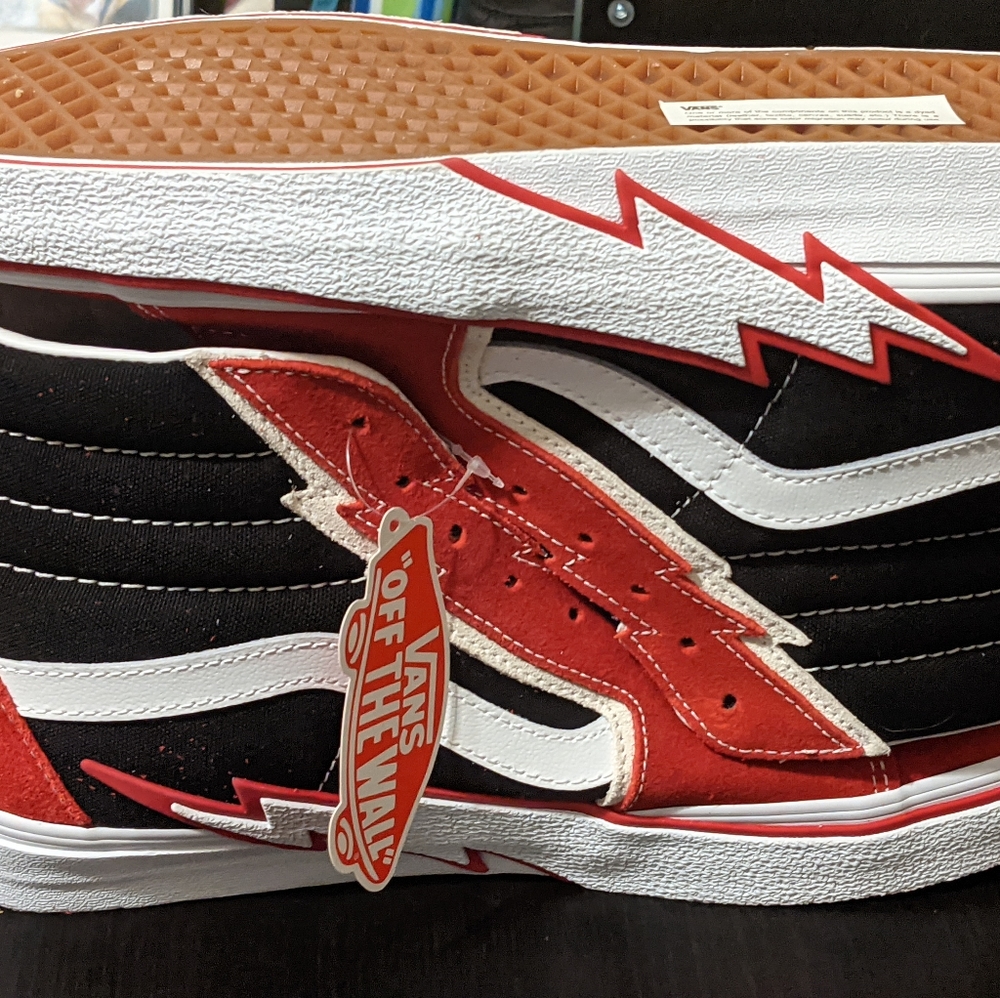 Red lighting Vans